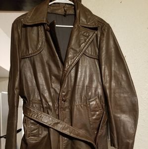 Vintage Brown Leather Jacket size 42 70s